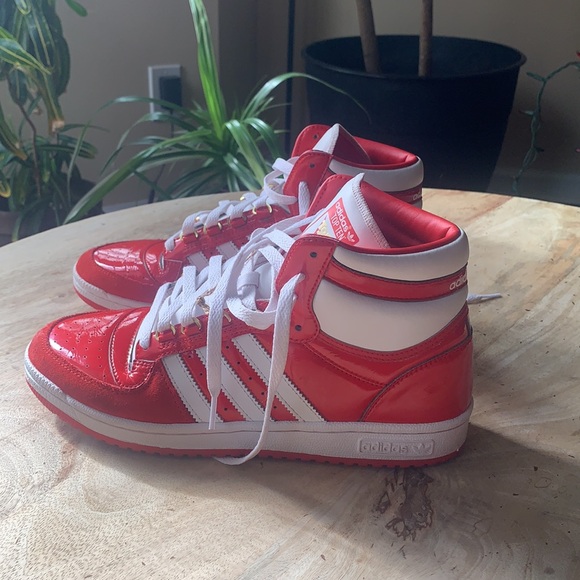 ADIDAS Top Ten RB Better Scarlet sneakers w/velour and patent leather - Size 9 - Picture 6 of 13
